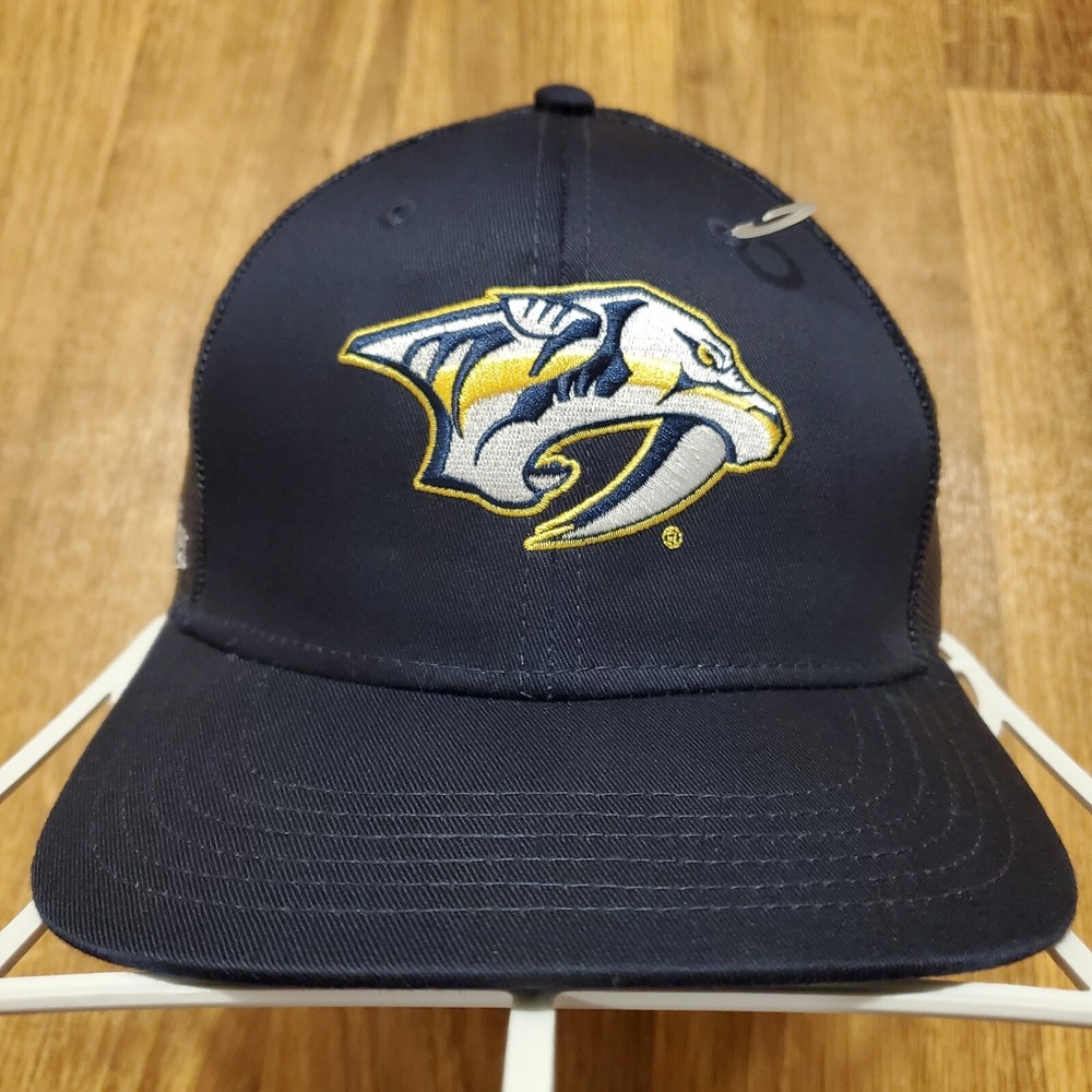Nashville‎ Predators Hat Adult Snapback Mesh Saber Tooth Patch Logo Hockey New